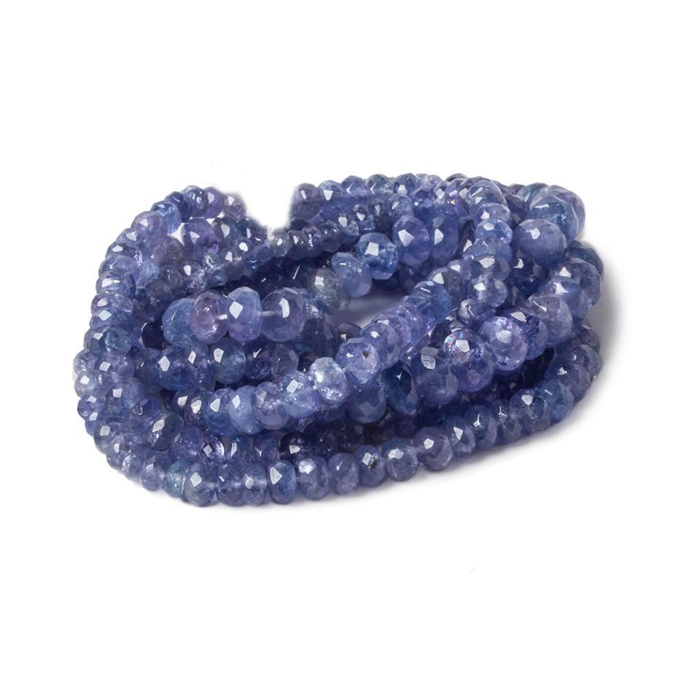 4-6mm Tanzanite faceted rondelle beads 15 inch 115 pcs - The Bead Traders