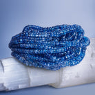 4-7mm Blue Kyanite Plain Rondelles 16 inch 140 beads - The Bead Traders