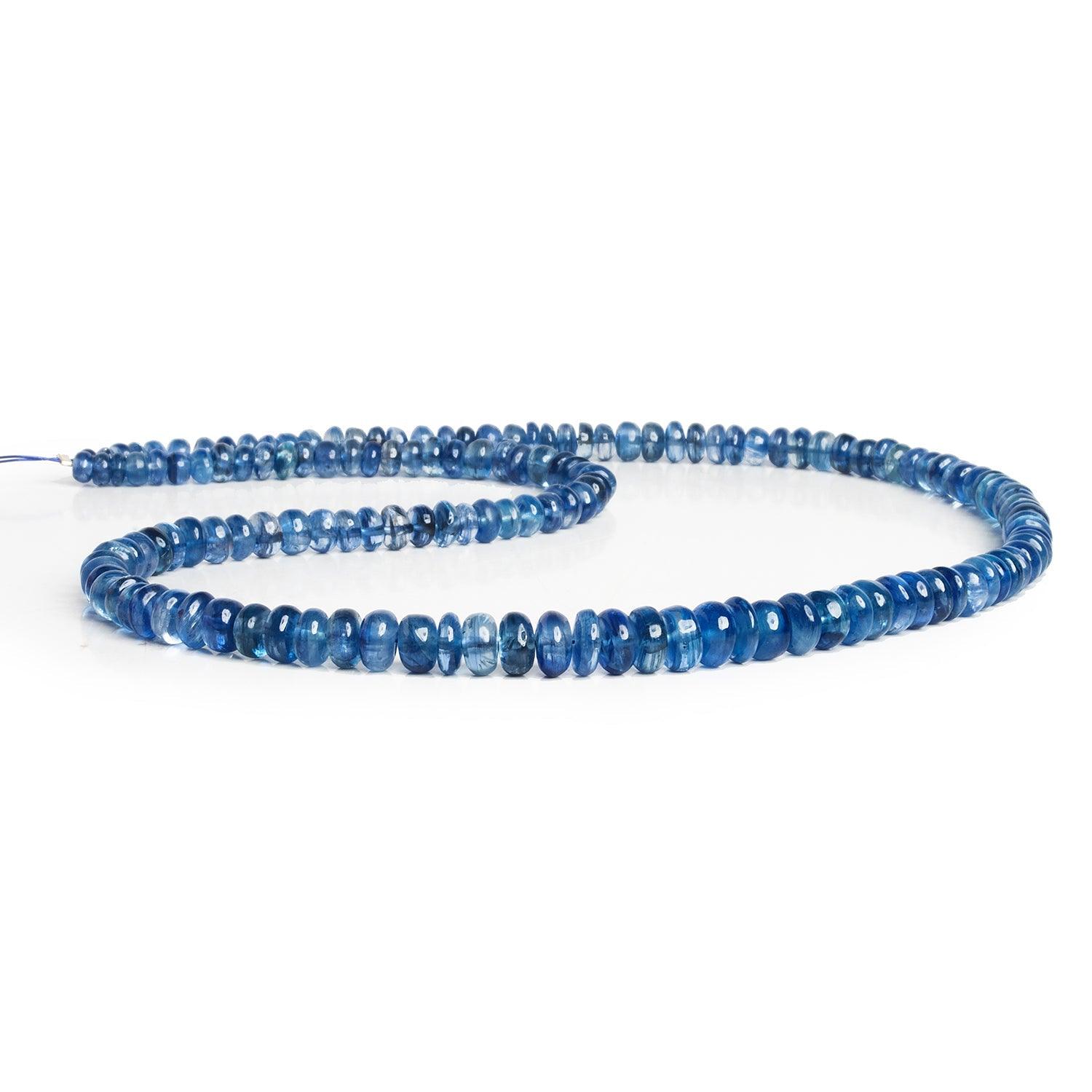 4-7mm Blue Kyanite Plain Rondelles 16 inch 140 beads - The Bead Traders