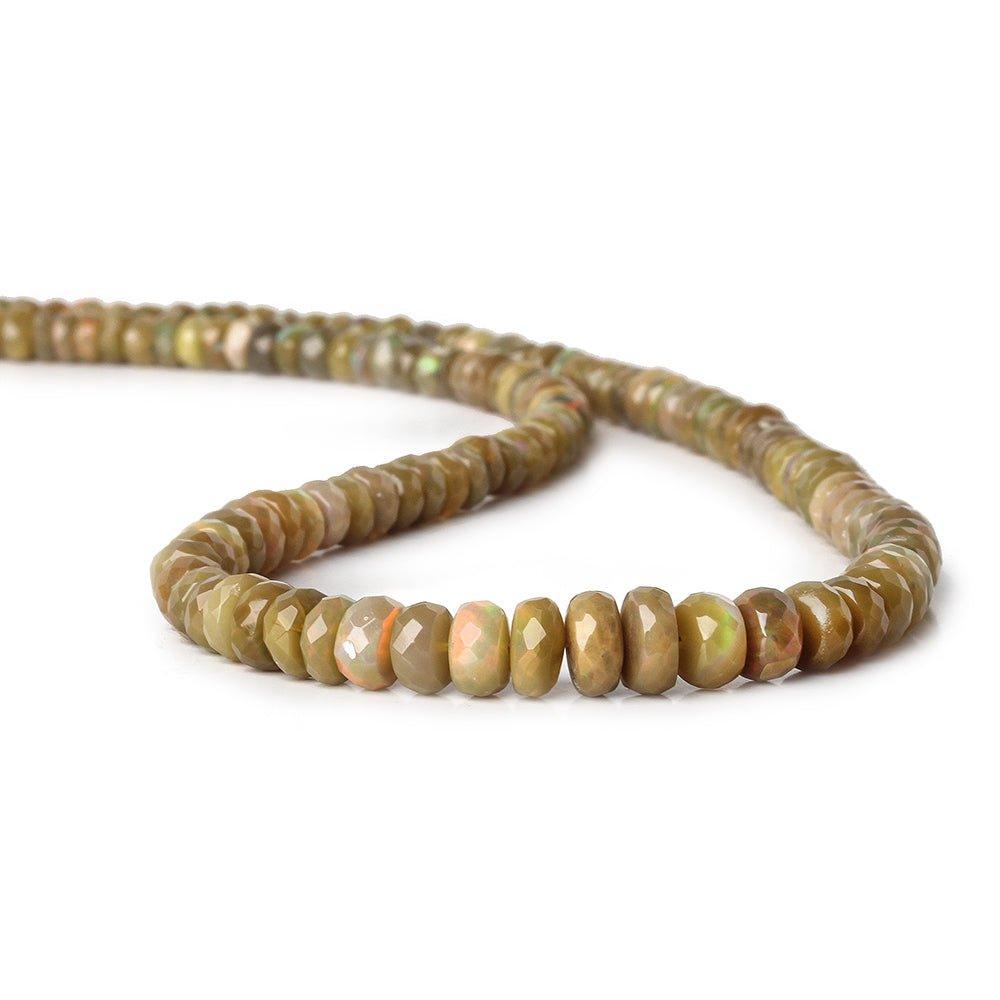 4-7mm Olive Brown Ethiopian Opal Faceted Rondelle Beads 16 inch 134 pieces - The Bead Traders