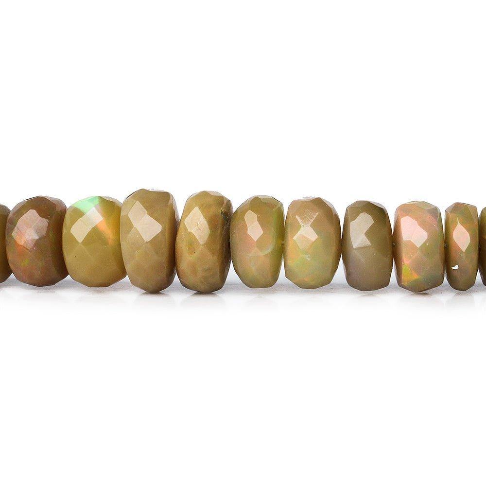 4-7mm Olive Brown Ethiopian Opal Faceted Rondelle Beads 16 inch 134 pieces - The Bead Traders