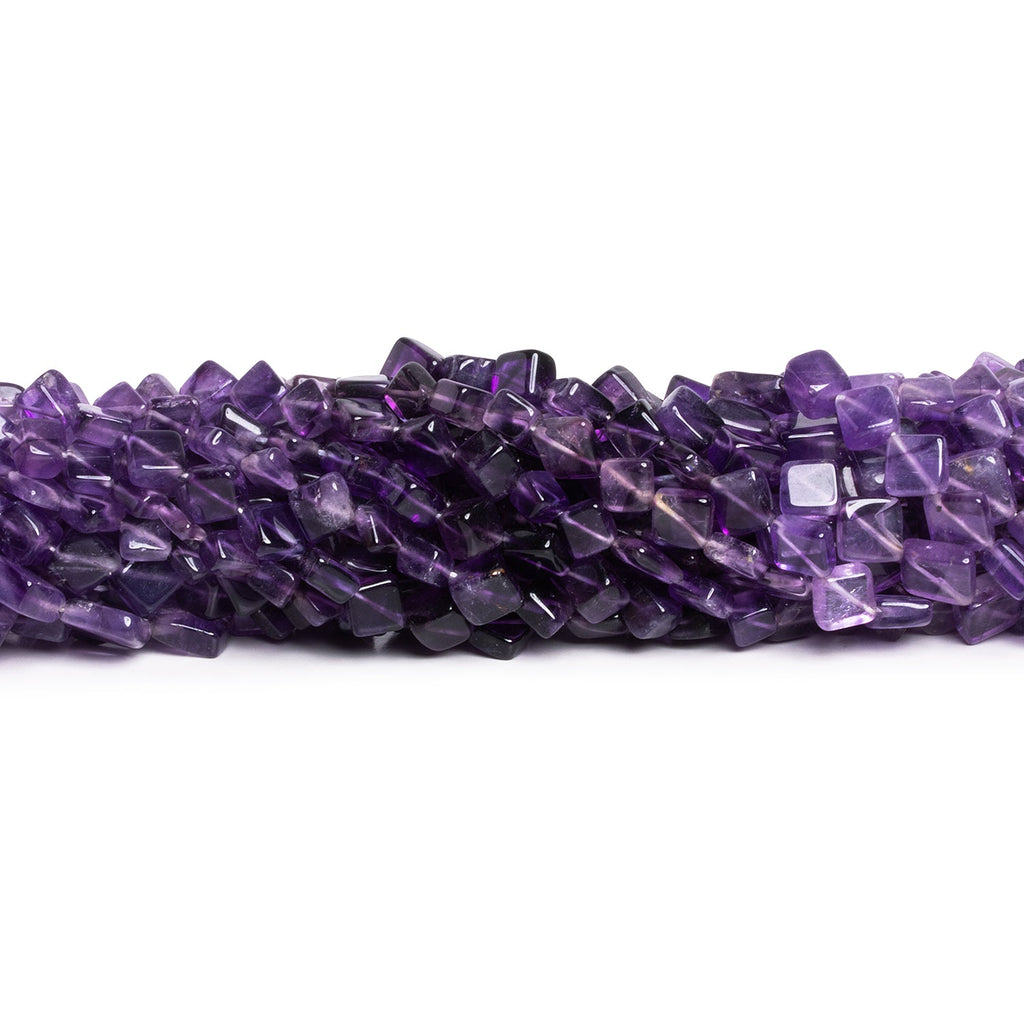 4-8mm Amethyst Plain Diamonds 15 inch 39 beads - The Bead Traders