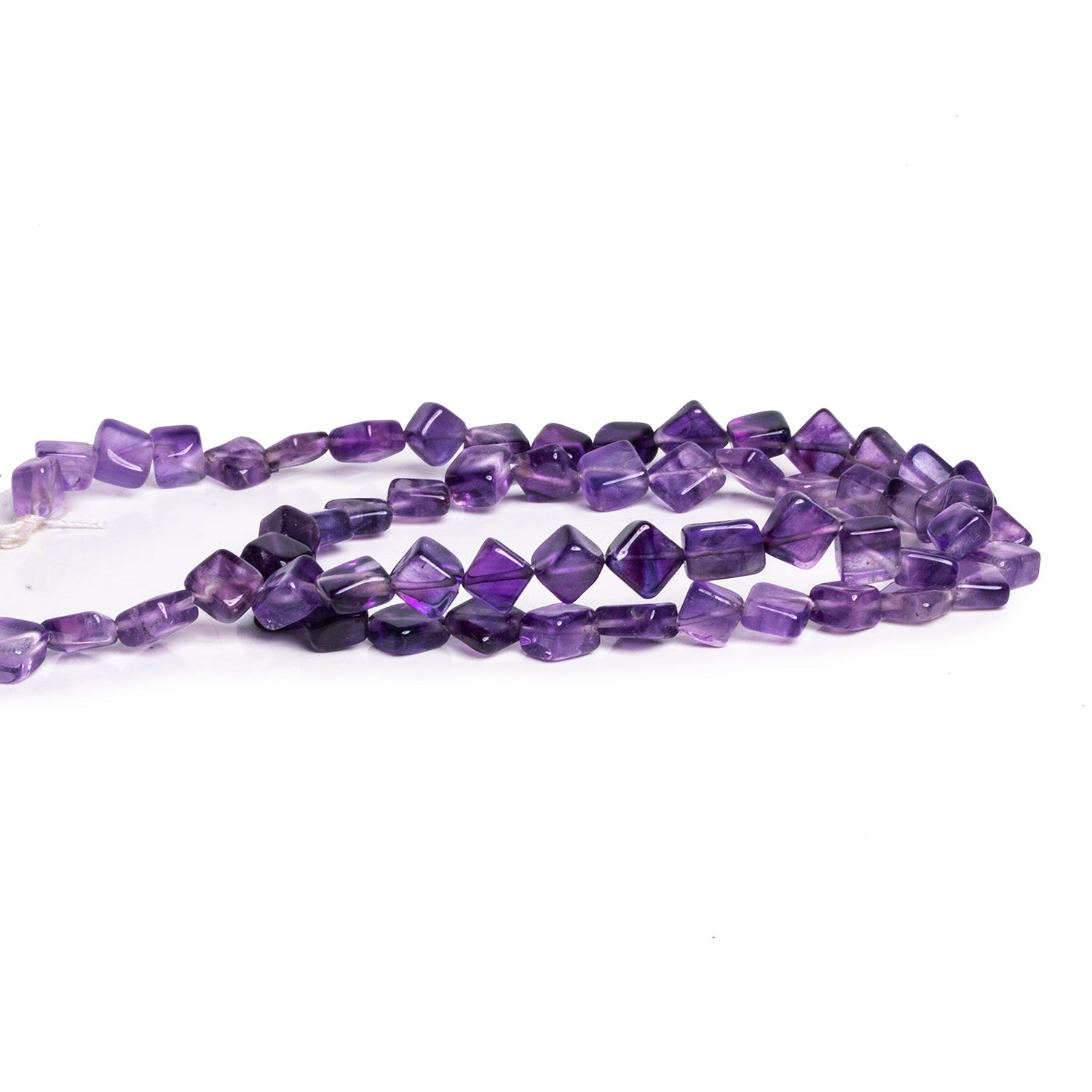 4-8mm Amethyst Plain Diamonds 15 inch 39 beads - The Bead Traders