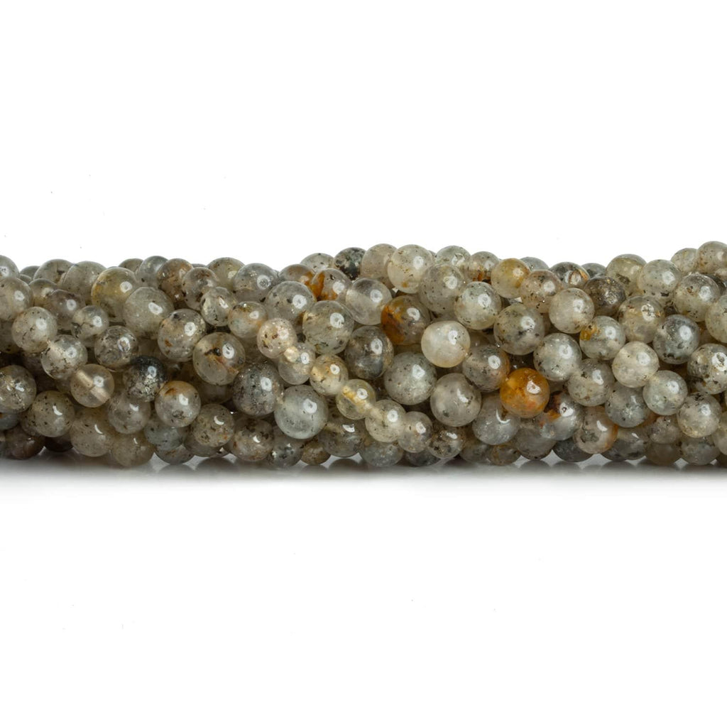 4-8mm Moss Quartz Handcut Rounds 12 inch 42 beads - The Bead Traders