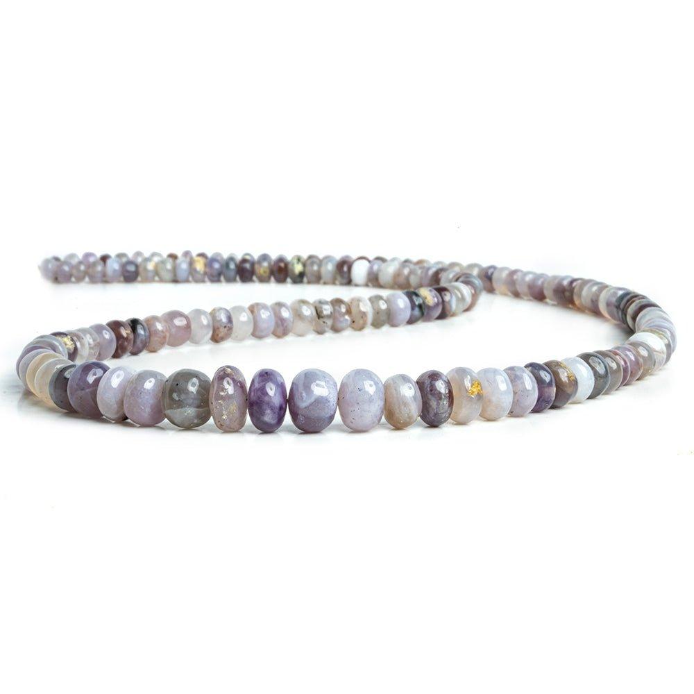 4-8mm Purple Chalcedony Plain Rondelle Beads 18 inch 145 pieces - The Bead Traders