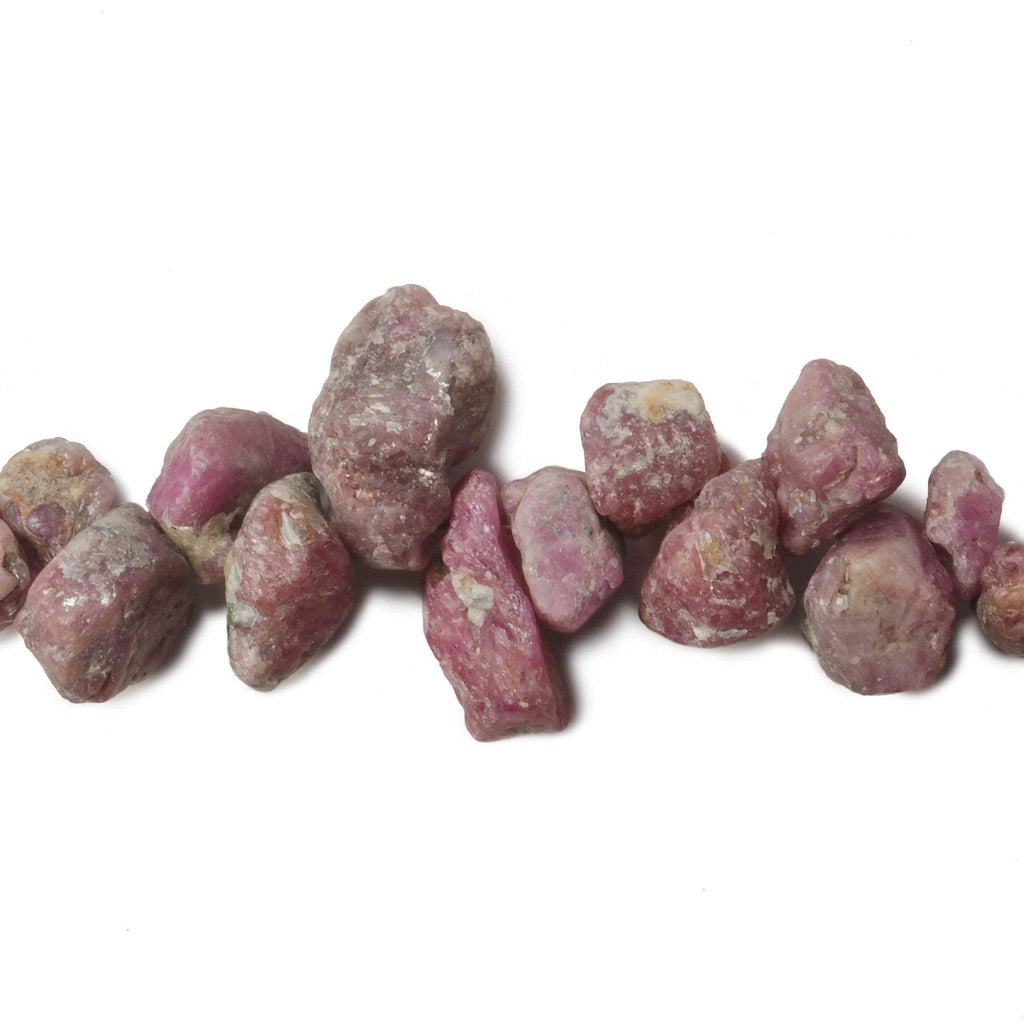 4-8mm Ruby unfaceted Nugget Chips 14 inch 115 pieces - The Bead Traders