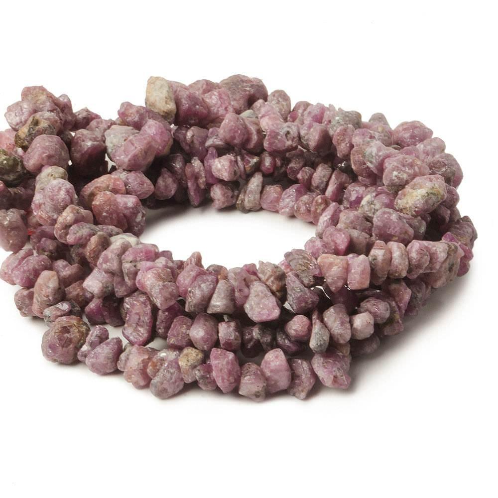 4-8mm Ruby unfaceted Nugget Chips 14 inch 115 pieces - The Bead Traders