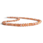 4-9mm Sunstone Faceted Rondelles 18 inch 120 beads - The Bead Traders