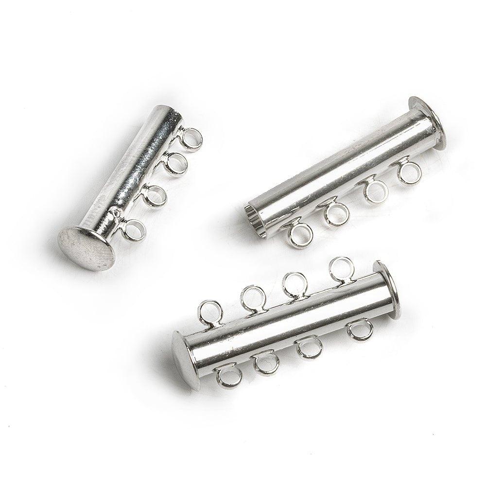 4 Ring Silver plated Magnetic Slider Clasp 1 piece