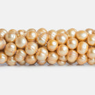 9x11mm Champagne Ringed Baroque Freshwater Pearls 16 inch - The Bead Traders