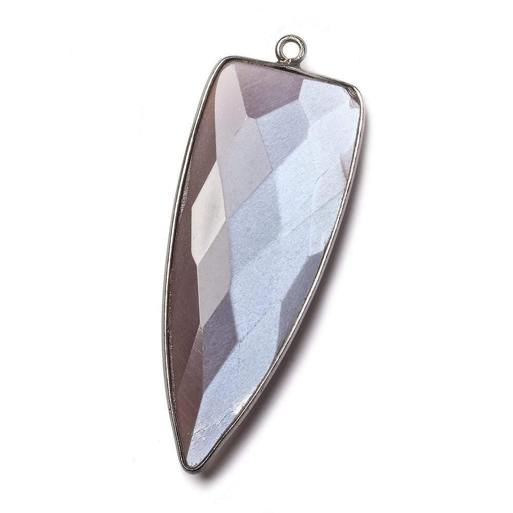 42x16mm Black Gold Bezel Chocolate Moonstone faceted point 1 focal bead - The Bead Traders