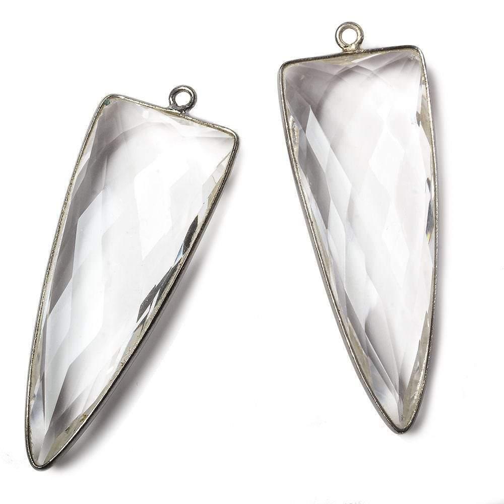 42x16mm Black Gold Bezel Crystal Quartz Point 1 piece - The Bead Traders
