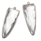 42x16mm Black Gold Bezel Crystal Quartz Point 1 piece - The Bead Traders