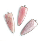42x16mm Black Gold Bezel Pink Peruvian Opal Point 1 ring Pendant 1 piece - The Bead Traders