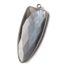 42x16mm Black Gold Bezel Platinum Grey Moonstone Point 1 piece - The Bead Traders