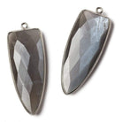 42x16mm Black Gold Bezel Platinum Grey Moonstone Point 1 piece - The Bead Traders