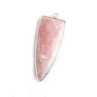 42x16mm Silver .925 Bezel Pink Peruvian Opal Point 1 ring Pendant 1 piece - The Bead Traders