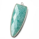 42x16mm Silver Bezel Amazonite faceted point 1 piece - The Bead Traders