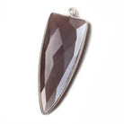 42x16mm Silver Bezel Chocolate Moonstone Point 1 piece - The Bead Traders