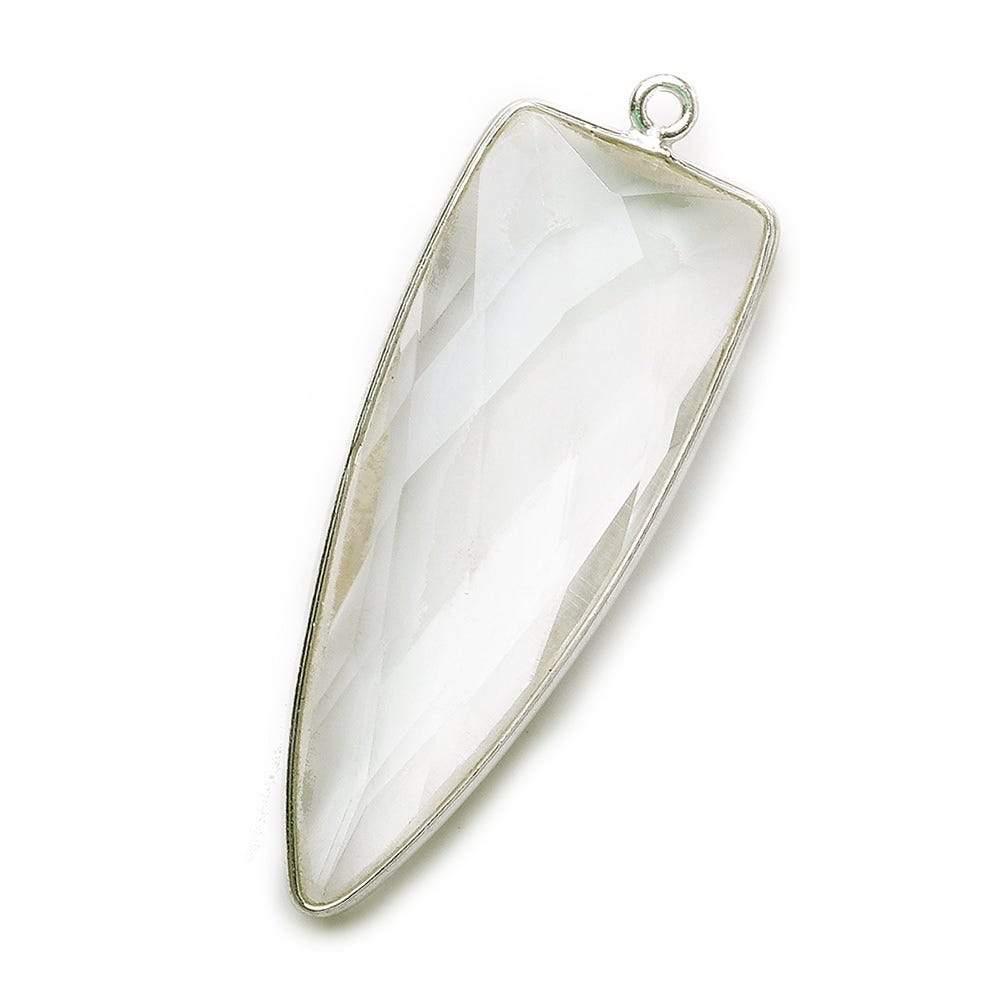 42x16mm Silver Bezel Crystal Quartz Point 1 piece - The Bead Traders