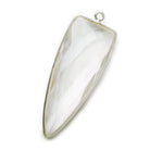 42x16mm Silver Bezel Crystal Quartz Point 1 piece - The Bead Traders
