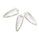 42x16mm Silver Bezel Crystal Quartz Point 1 piece - The Bead Traders