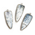 42x16mm Silver Bezel Dendritic Opal Point 1 piece - The Bead Traders
