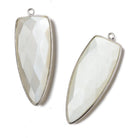 42x16mm Silver Bezel White Moonstone Point Pendant 1 piece - The Bead Traders