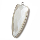 42x16mm Silver Bezel White Moonstone Point Pendant 1 piece - The Bead Traders