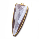 42x16mm Vermeil Bezel Chocolate Moonstone faceted point 1 piece - The Bead Traders
