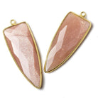 42x16mm Vermeil Bezel Peach Moonstone Point 1 piece - The Bead Traders