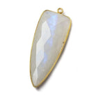 42x16mm Vermeil Bezel Rainbow Moonstone faceted point - The Bead Traders