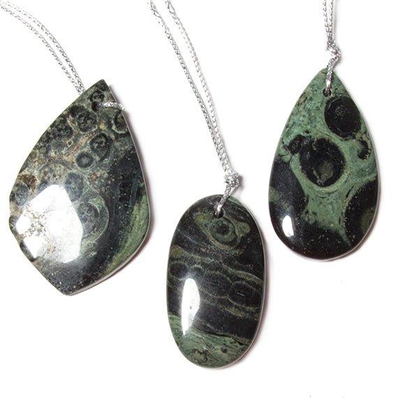42x24mm Kambaba Jasper Plain Focal Pendant Bead 1 piece - The Bead Traders
