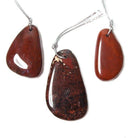 42x28mm Red Jasper Plain Focal Pendant Bead 1 piece - The Bead Traders