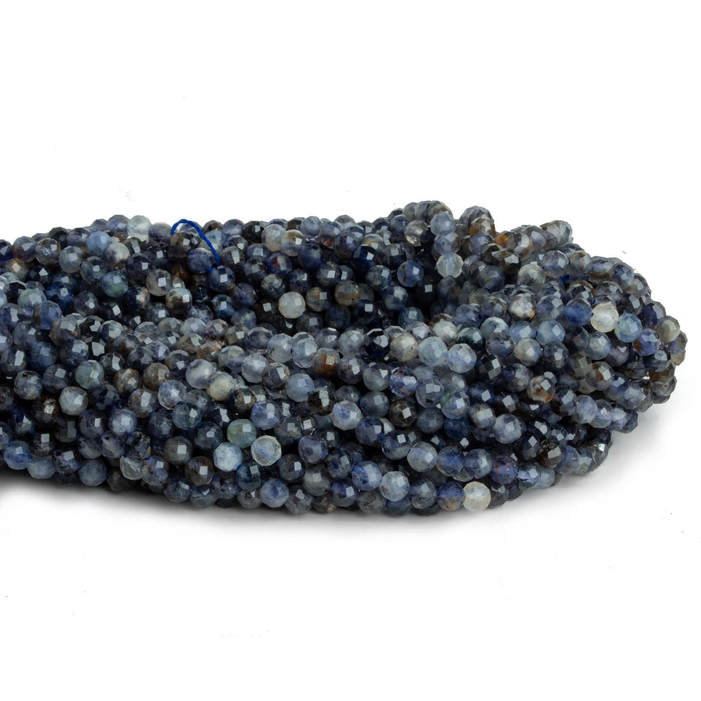 4.3mm Iolite Microfaceted Rounds 16 inch 95 beads - The Bead Traders