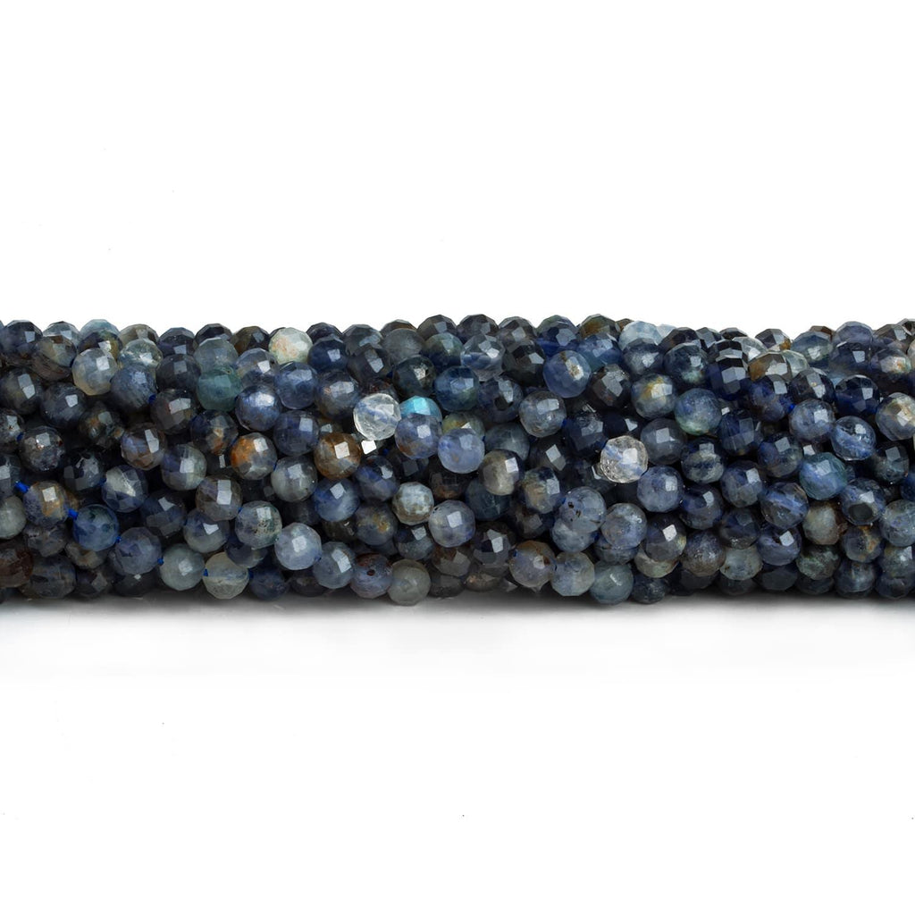 4.3mm Iolite Microfaceted Rounds 16 inch 95 beads - The Bead Traders