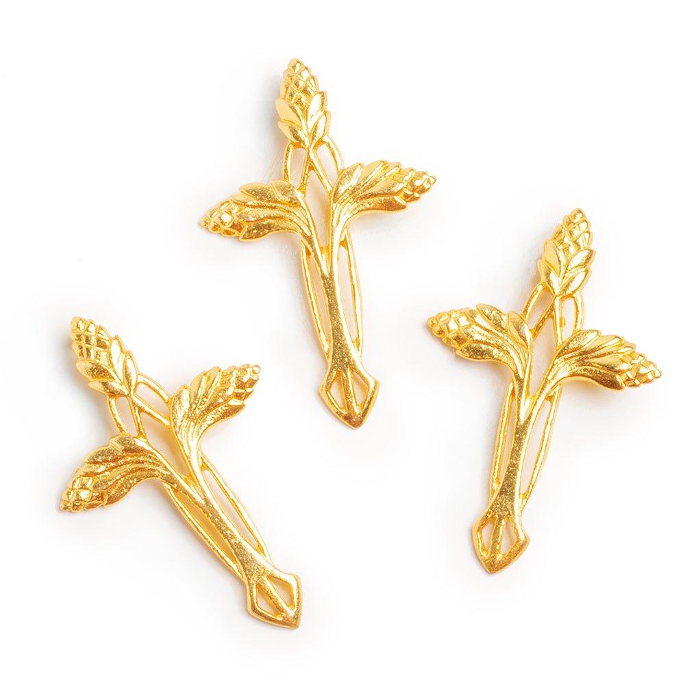 44x28mm Gold plated Filigree Wheat Cross 1 piece - The Bead Traders