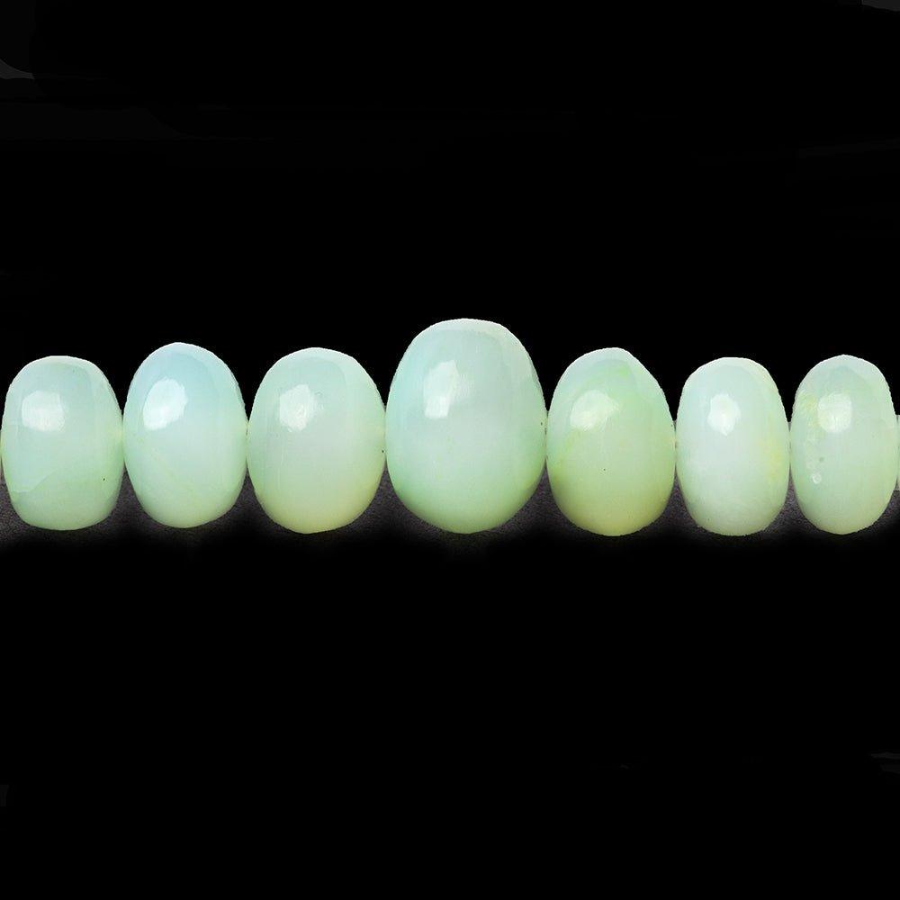 4.5-10mm Mint Green Peruvian Opal plain rondelles 18 inch 118 pieces - The Bead Traders
