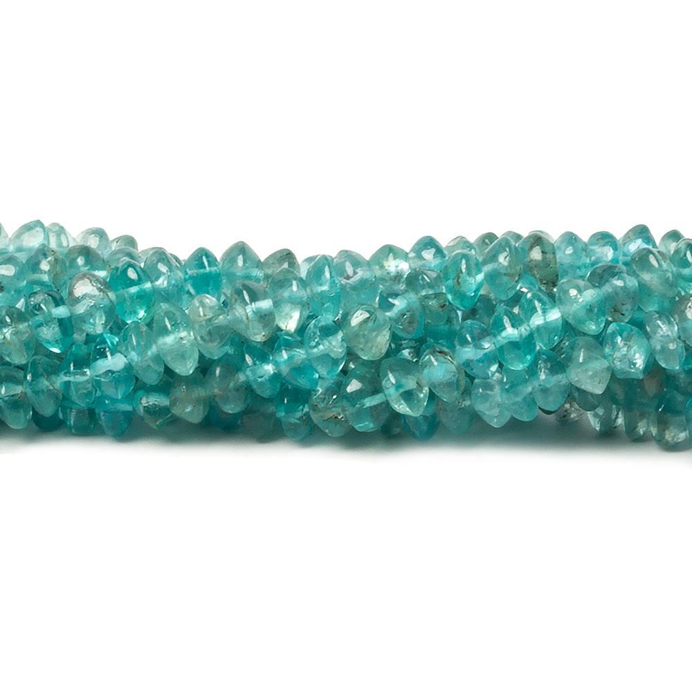 4.5-5.5mm Pool Blue Apatite plain Rondelle beads 12.5 inch 145 pieces - The Bead Traders