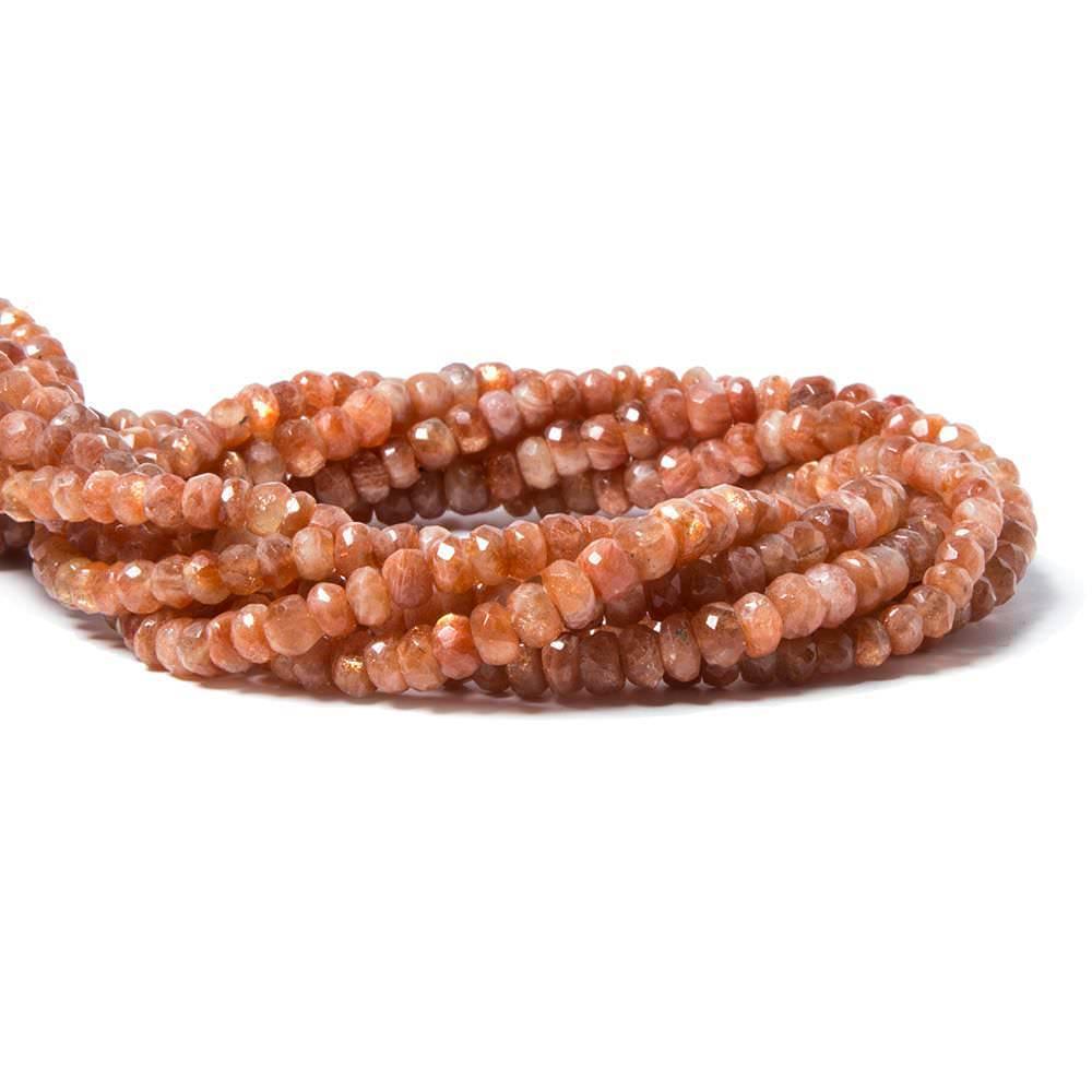 4.5-5.5mm Sunstone faceted rondelle Beads 14 inch 103 pieces - The Bead Traders