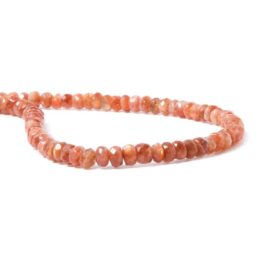4.5-5.5mm Sunstone faceted rondelle Beads 14 inch 103 pieces - The Bead Traders