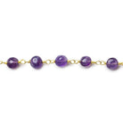 4.5-5mm Amethyst plain Coin Gold plated Chain by the foot 31 beads - The Bead Traders