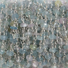4.5-5mm Multi Beryl rondelle Silver plated Chain by the foot 34 pieces - The Bead Traders