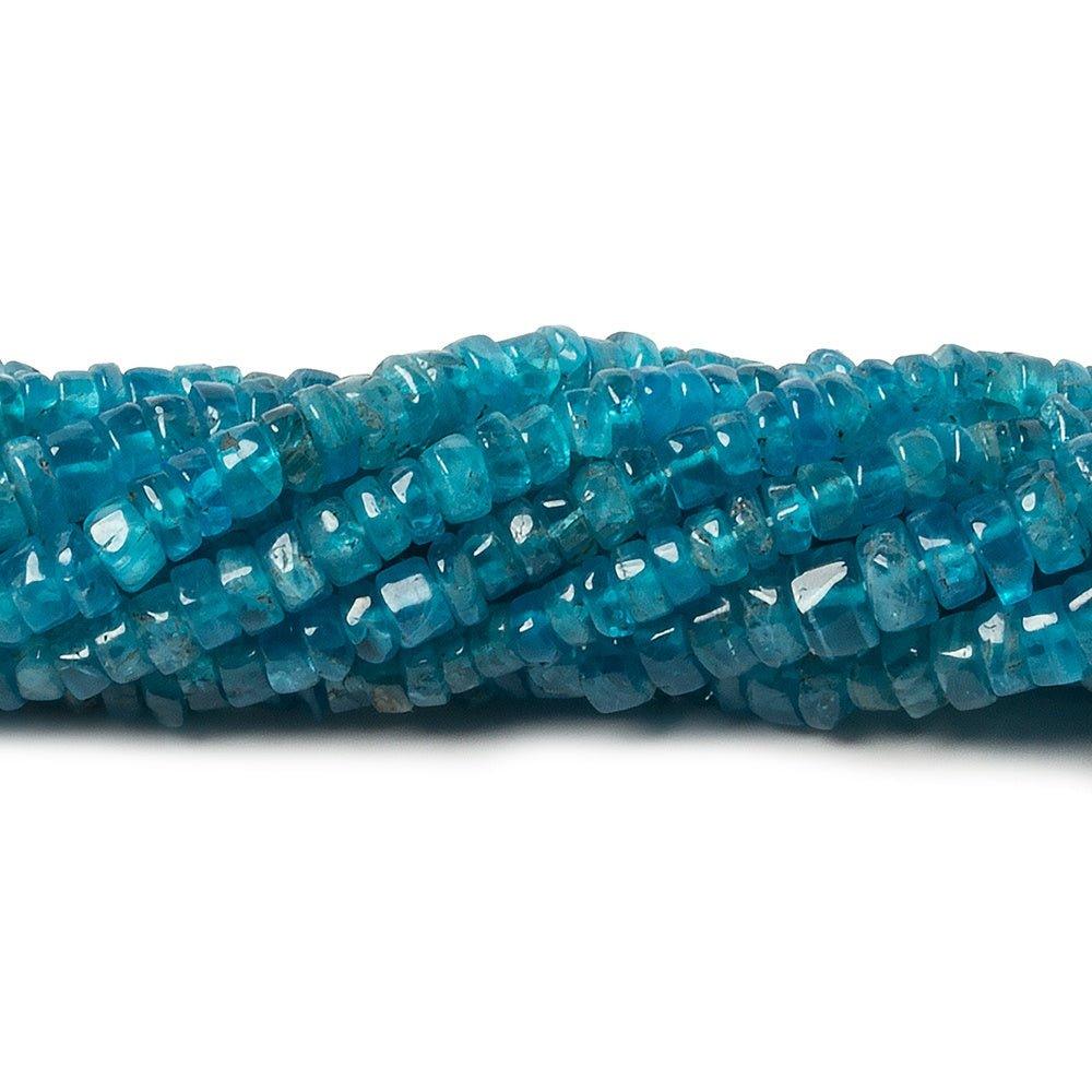 4.5-5mm Neon Blue Apatite Heishi Beads 13 inch 130 pieces - The Bead Traders