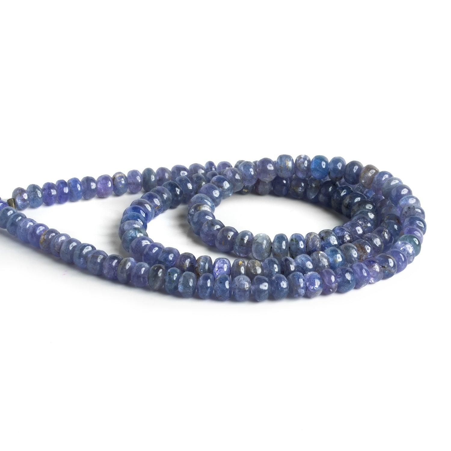 4.5-6mm Tanzanite Plain Rondelles 18 inch 125 beads - The Bead Traders