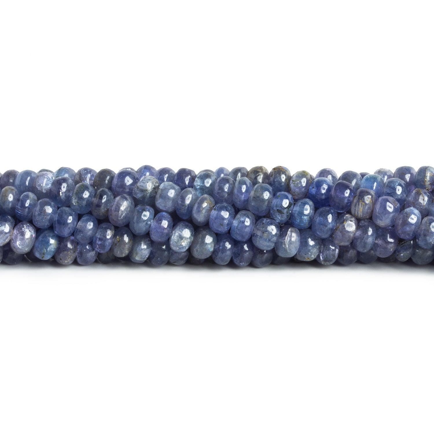 4.5-6mm Tanzanite Plain Rondelles 18 inch 125 beads - The Bead Traders