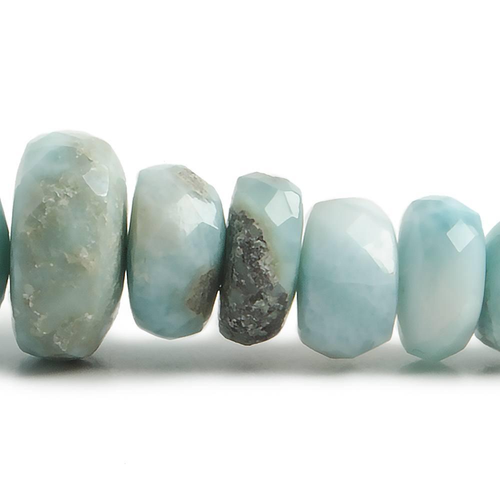 4.5-9mm Larimar faceted rondelle beads 8 inch 49 pieces - The Bead Traders