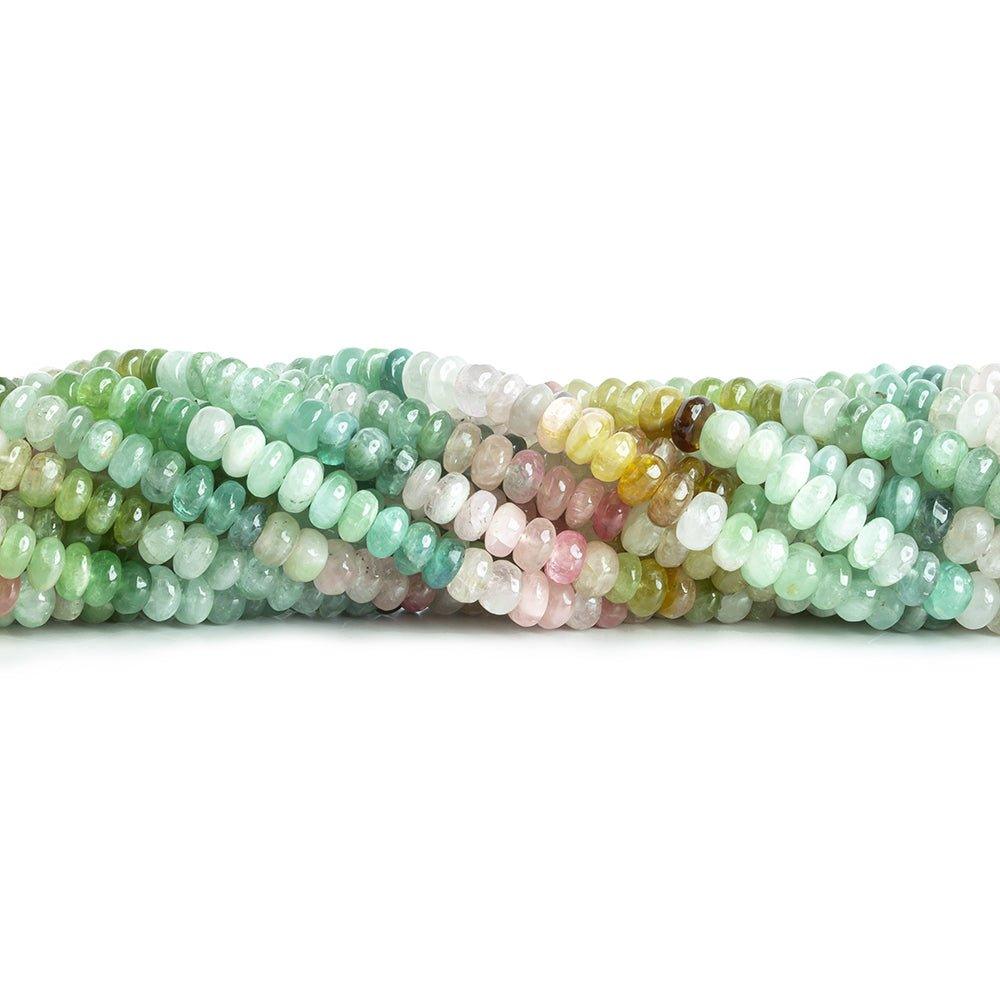 4.5mm-5mm Multi Color Tourmaline Plain Rondelle Beads 18 inch 170 pieces - The Bead Traders