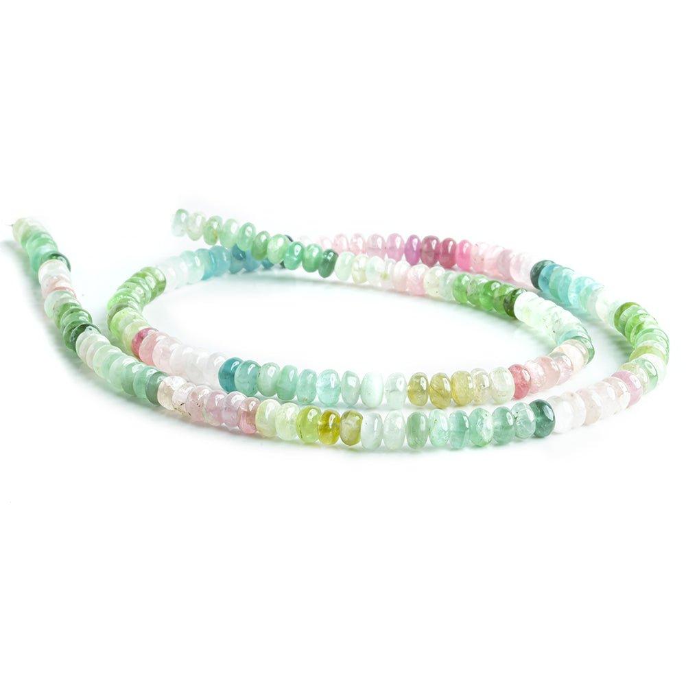 4.5mm-5mm Multi Color Tourmaline Plain Rondelle Beads 18 inch 170 pieces - The Bead Traders