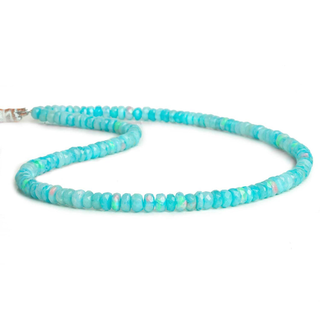 4.5mm Blue Ethiopian Opal Faceted Rondelles 16 inch 145 beads - The Bead Traders